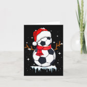 Soccer Snowman Apparel, Funny Santa Christmas Men  カード (正面)
