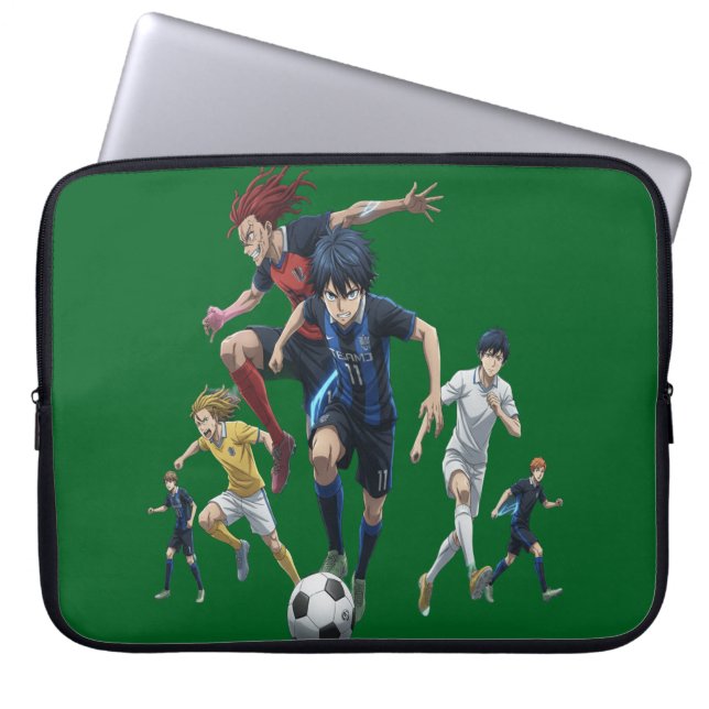 Soccer Squad Laptop Sleeve – Cartoon Action ラップトップスリーブ (正面)