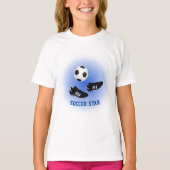 Soccer star add name and caption double-sided tシャツ (正面)