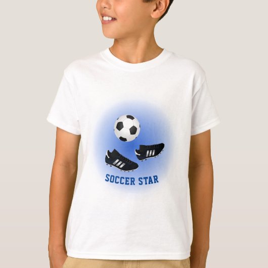 Soccer star add name and caption double-sided tシャツ (正面)