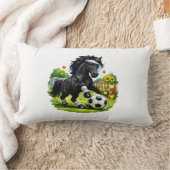 Soccer Star Black Horse Cute Garden Sticker ランバークッション (ブランケット)