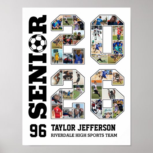 Soccer Team Senior 2026 Sports Photo Collage ポスター (正面)