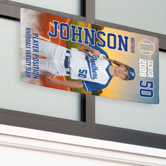 Soccer Team Senior Night Custom Player Photo 横断幕 (ビルの外側)