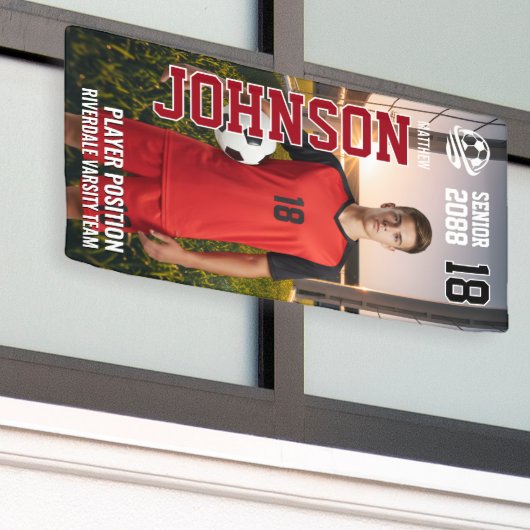 Soccer Team Senior Night Custom Player Photo 横断幕 (ビルの外側)