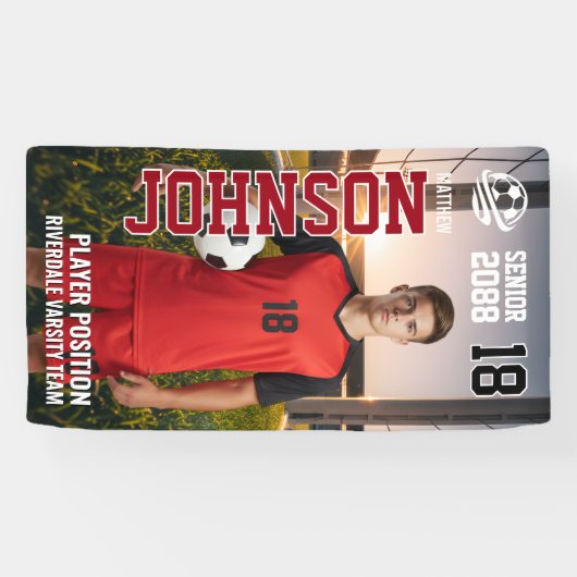 Soccer Team Senior Night Custom Player Photo 横断幕 (横)