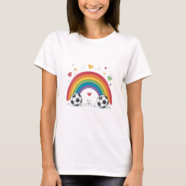 Soccer under the Valentines Rainbow Tシャツ