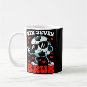 Soccer Valentine Six Seven 6 7 Bruh Funny Boys Kid コーヒーマグカップ (左)