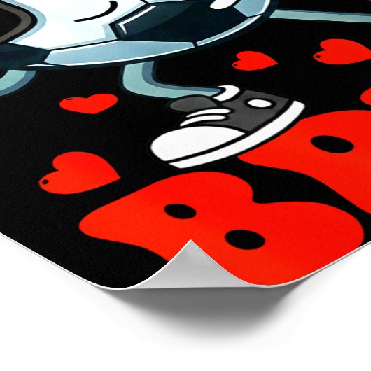 Soccer Valentine Six Seven 6 7 Bruh Funny Boys Kid ポスター (角)