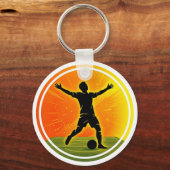 Soccer Victory Player Sunset Silhouette キーホルダー (正面)