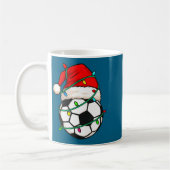 Soccer With Santa Hat Funny Christmas Xmas Gift  コーヒーマグカップ (左)