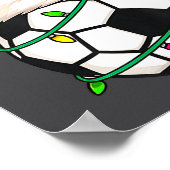 Soccer With Santa Hat Funny Christmas Xmas Gift  ポスター (角)