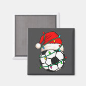 Soccer With Santa Hat Funny Christmas Xmas Gift  マグネット (正面/裏面)
