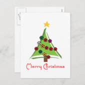 SoccerChickChristmasTree シーズンポストカード (正面/裏面)