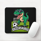 Soccersaurus Dinosaur T-rex Soccer Goalie Player F マウスパッド (マウス)