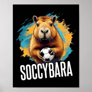 Soccybyra Delight - カピバラのフットボール サッカー ポスター
