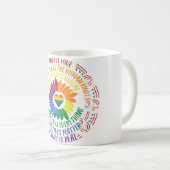 Social カラフル Justiceフラワーワードアート コーヒーマグカップ (正面右)