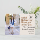 Social モダン Distancing Covid写真卒業 案内状 (スタンド正面)
