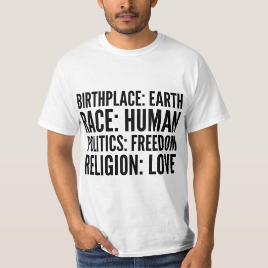 Social Activist Gift - Birthplace Earth Race Human Tシャツ (正面)