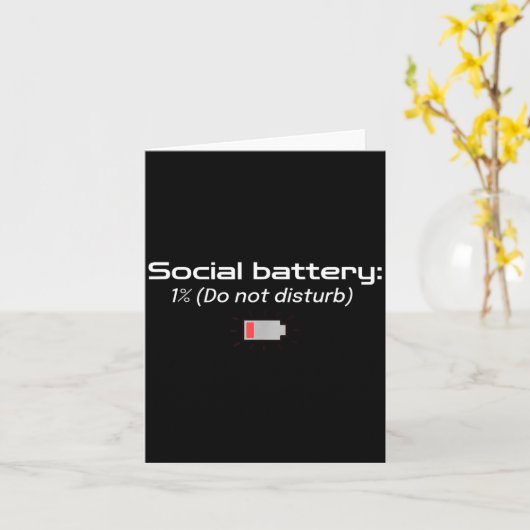 Social Battery_ 1% (do Not Disturb) カード (黄色い花)