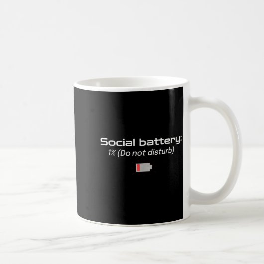 Social Battery_ 1% (do Not Disturb)  コーヒーマグカップ (右)