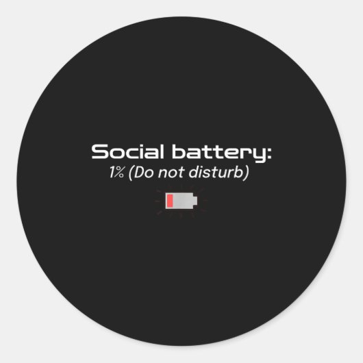 Social Battery_ 1% (do Not Disturb)  ラウンドシール (正面)