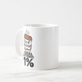 Social Battery 1% Funny Introvert Coffee Mug Gift  コーヒーマグカップ (正面左)