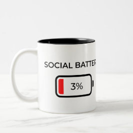 Social Battery 3% - Coffee Mug ツートーンマグカップ