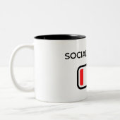 Social Battery 3% - Coffee Mug ツートーンマグカップ (左)