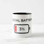 Social Battery 3% - Coffee Mug ツートーンマグカップ (中央)