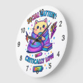 Social Battery Critically.... ラージ壁時計 (傾斜)