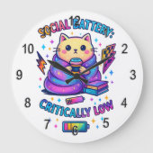 Social Battery Critically.... ラージ壁時計 (正面)