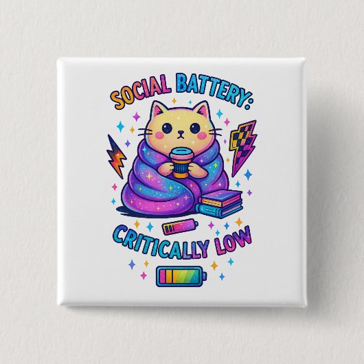 Social Battery Critically.... 缶バッジ (正面)