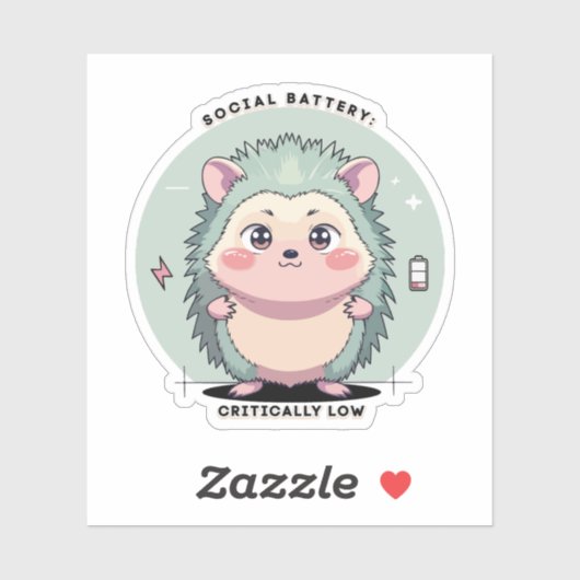Social Battery Critically Low – Relatable Mood シール (シート)