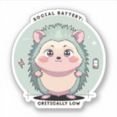 Social Battery Critically Low – Relatable Mood シール (正面)