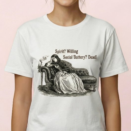 Social Battery Dead Funny Victorian Meme トライブレンドＴシャツ