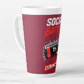 Social Battery Extremely Low – Funny Introvert  カフェラテマグ (左アングル)