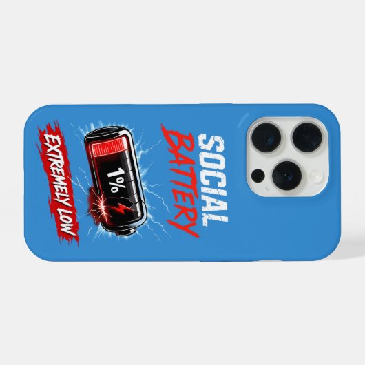 Social Battery Extremely Low – Funny Introvert  iPhoneケース (裏面横)