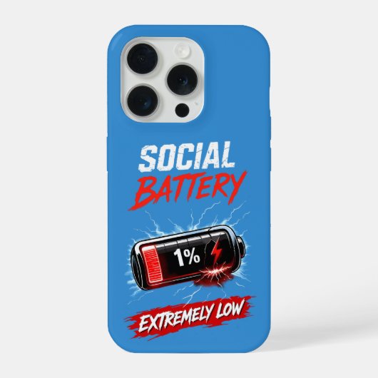 Social Battery Extremely Low – Funny Introvert  iPhoneケース (裏面)