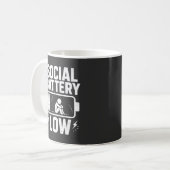 Social Battery Low Warning コーヒーマグカップ (正面左)