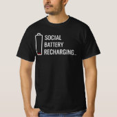 Social Battery Recharging Lifestyle Art Tシャツ (正面)