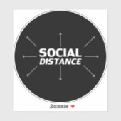 Social Distanceコビデ19大床円 シール (シート)