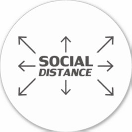 Social Distanceコビデ19大床円 シール
