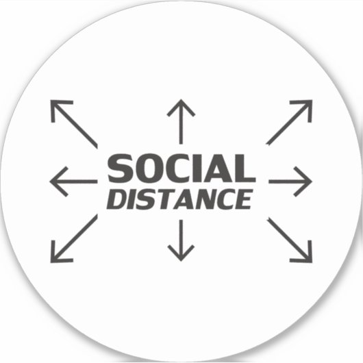 Social Distanceコビデ19大床円 シール (正面)