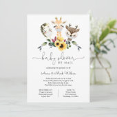 Social Distance Animals Baby Shower by Mail 招待状 (スタンド正面)