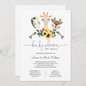 Social Distance Animals Baby Shower by Mail 招待状 (正面/裏面)