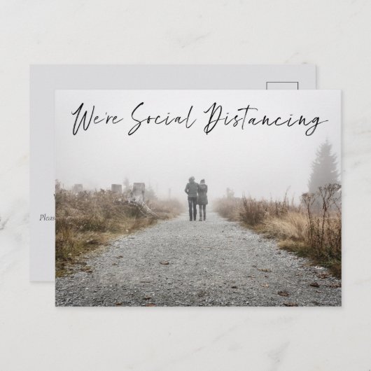 Social Distancingの結婚日付写真の発表 ポストカード (正面/裏面)
