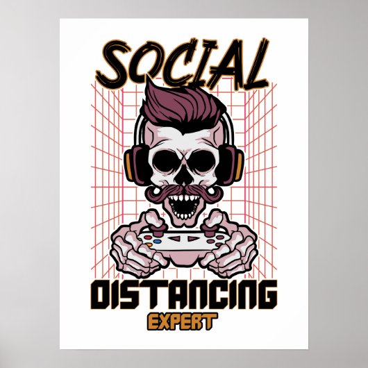 Social distancing expert gaming design ポスター (正面)