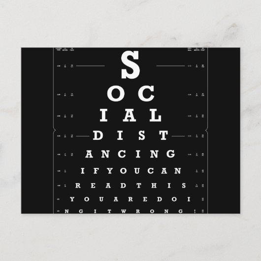 Social Distancing Eyeテスト暗版 ポストカード (正面)
