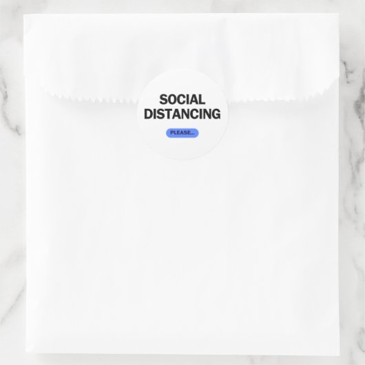 "Social Distancing Please" Funny Covid ラウンドシール (バッグ)