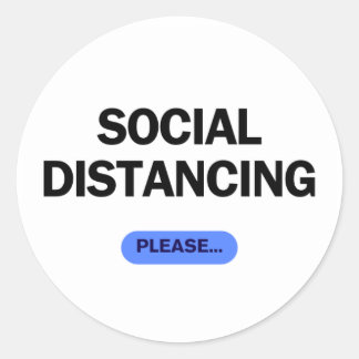 "Social Distancing Please" Funny Covid ラウンドシール